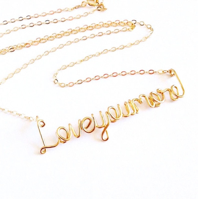 Love Necklace Gold Love you more necklace Valentines Day Gift Necklace Love You More Necklace