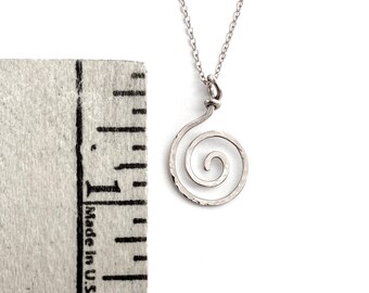 ネックレス・ペンダント Swirl Pendant Necklace #5765 Sterling Silver Spiral Pendant. Sun Swirl Necklace. Chakras