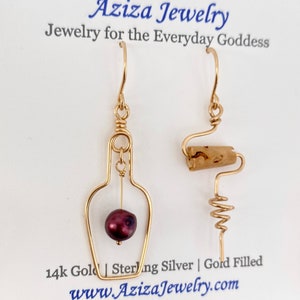 Wine Bottle and Cork Screw Earrings with Grape. Wine Lovers Earrings. Wine Gift. Red Wine Earrings. Cork Jewelry. June Birthstone Earrings image 7