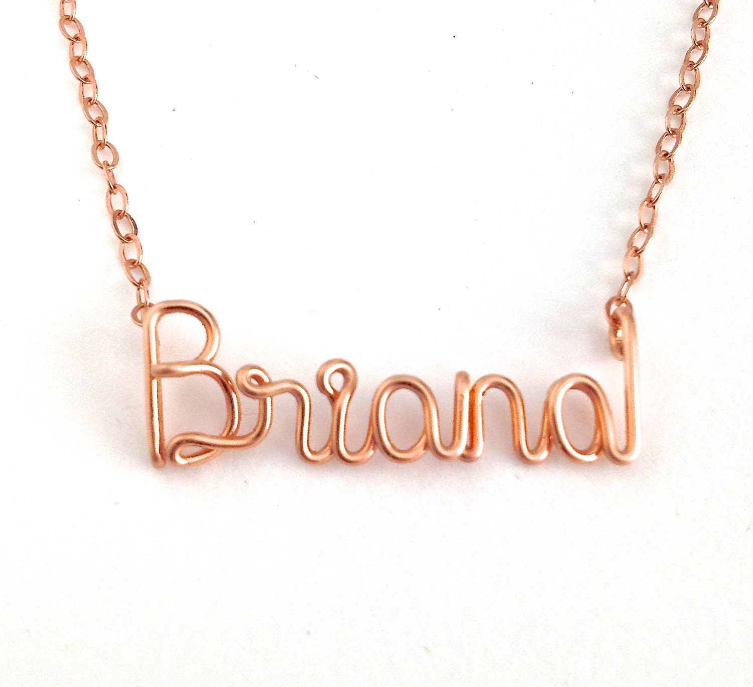 Rose Gold Name Necklace. Pink Gold Custom Name Necklace. Etsy
