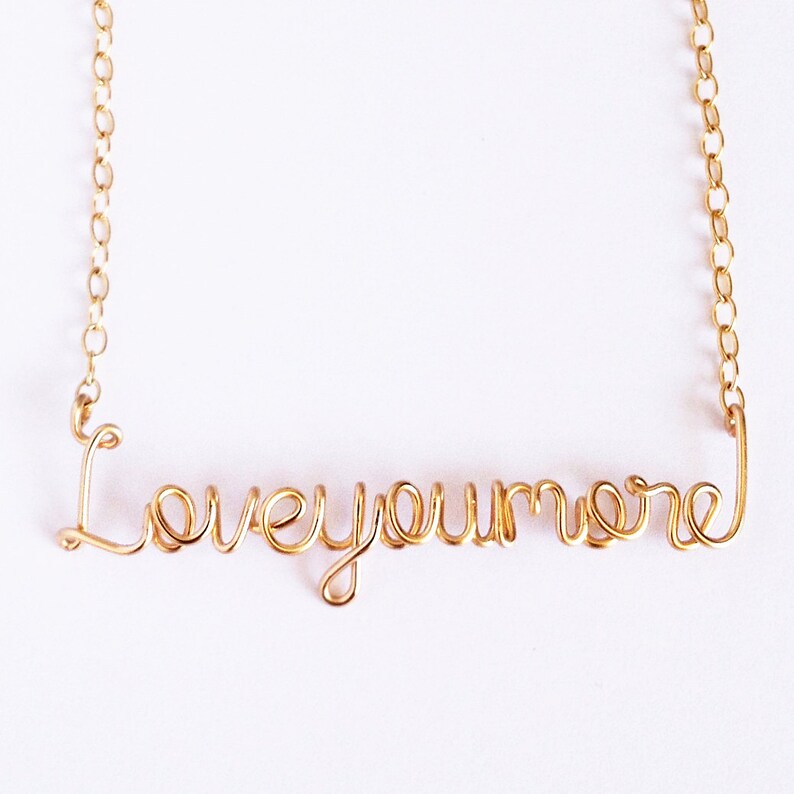 Love Necklace Gold Love you more necklace Valentines Day Gift Necklace Love You More Necklace