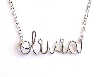 Personalized Sterling Silver Name Necklace: Custom Lowercase Script
