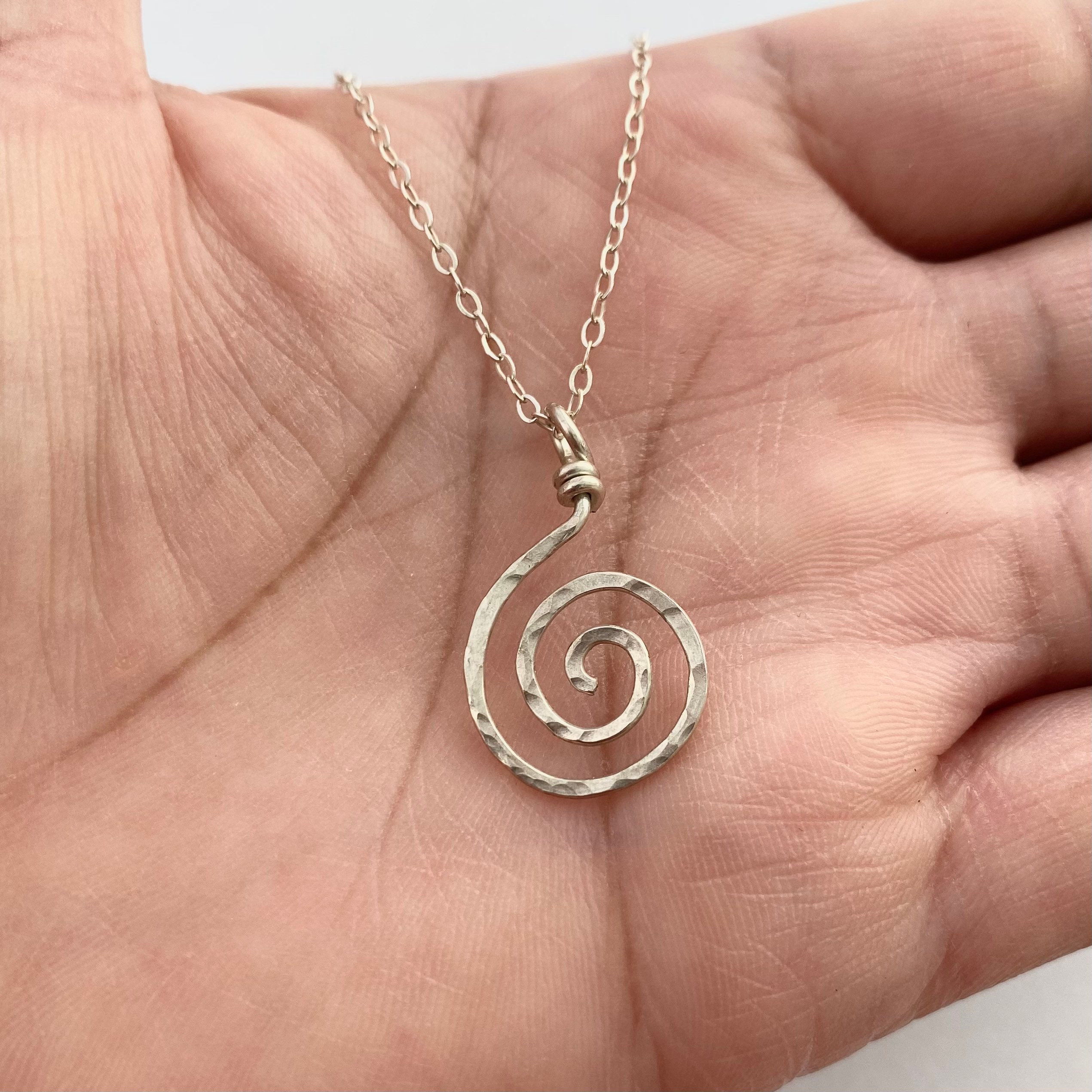 ネックレス・ペンダント Numbering Swirl Pendant Necklace #5765 5BNY863 Sterling Silver Spiral Pendant. Sun Swirl Necklace. Chakras