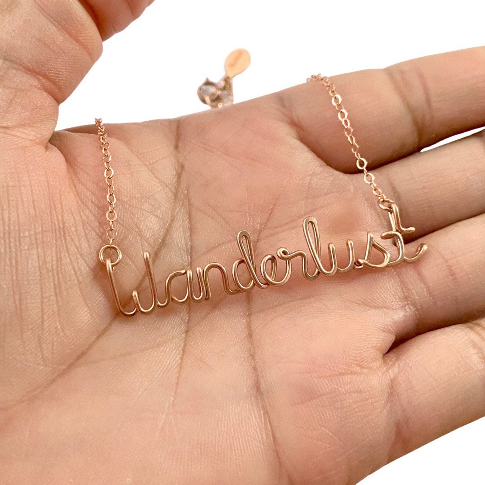 Wanderlust Necklace. Rose Gold Wanderlust Necklace. Custom Etsy