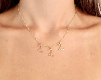 Angel Number Necklace. 14k Gold Filled Numbers Numerology Necklace