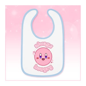 Kirby Inspired Jersey Baby Bib: 5 Color Options, One Size - Geeky Gift for Babies, Baby Showers, Toddlers
