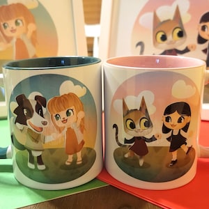 Personalisierte Dorfbewohner Tasse (11 Unzen) - Animal Crossing inspirierte Kunst mit Ihnen, einem Haustier oder einem Freund - auf Bestellung entworfen und gedruckt - inklusive Kunst-Download