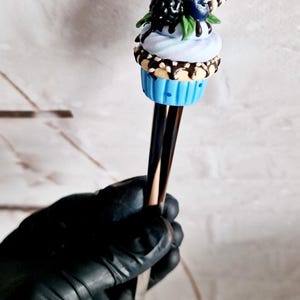 Polymerlera mugg och sked set, anpassad lerfigur mugg, tekopp set, födelsedagspresent till henne, julklapp, kawaii mugg, juldockor bild 11