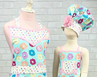 Mother Daughter Donut Aprons, Matching Apron Set, Mommy and Me Matching Donut Aprons Birthday Pary Aprons for Mommy and me