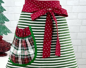 Holiday Baking Apron: Cookie Swap Host Gift, Festive Kitchen Accessory