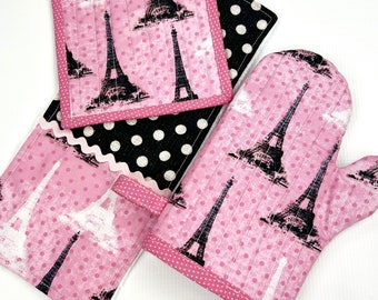Kids Pretend Play Oven Mitt & Potholder Set: Kitchen Accessories