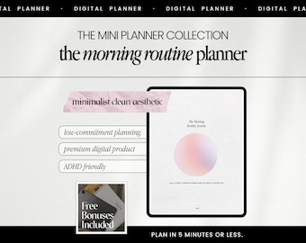 Agenda numérique du matin | Agenda de routine 5 minutes | Agenda imprimable minimaliste PDF | Agenda TDAH | Modèles Goodnotes pour iPad