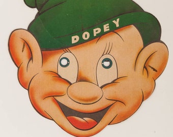 RARE Vintage Spotlite Children's  DOPEY COSTUME, Disney 1950s Ben Cooper Halloween