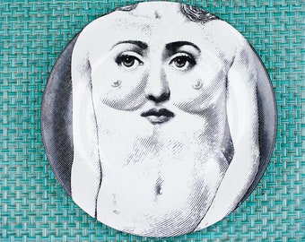 PIERO FORNASETTI "Tema e Variazione" Porcelain JULIA Plate   Circa 1970 Erotic Series