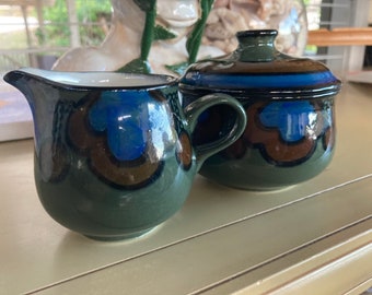 Rare Vintage Arabia Finland Kalevala Complete Sugar Bowl and Creamer Set by Anja Peter Winquist
