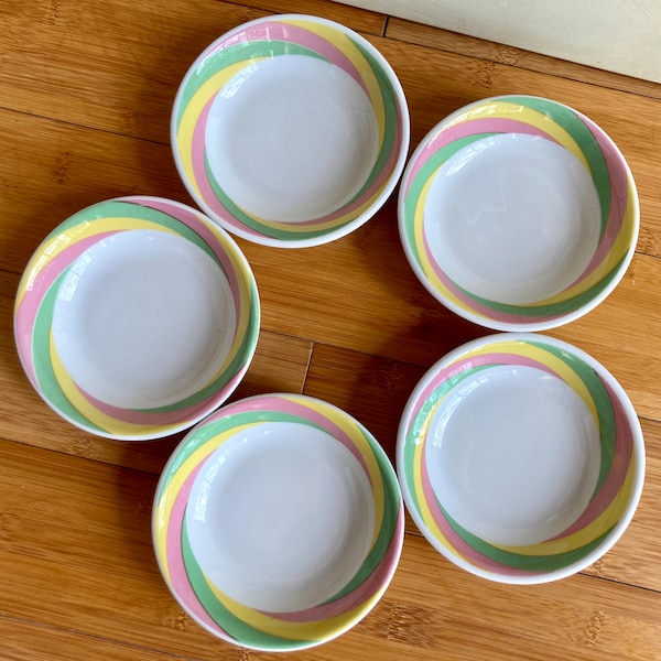 Set of Six rare colorful Shenango restaurant ware bowls