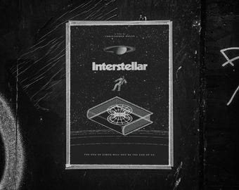 Interstellar Movie Poster PDF zum selbst ausdrucken, Interstellar by Christopher Nolan, Digital Art, Home Wall Decor