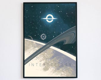 Interstellar Movie Poster PDF zum selbst ausdrucken, Interstellar by Christopher Nolan, Digital Art, Home Wall Decor