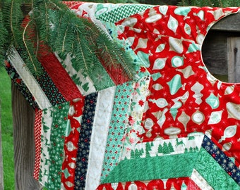 large quilted christmas tree skirt string pieced 54 diameter 25th and pine by basic gray and moda - Quilted Christmas Tree Skirt Pattern large quilted christmas tree skirt string pieced 54 diameter 25th and pine by basic gray and moda - Quilted Christmas Tree Skirt Pattern
