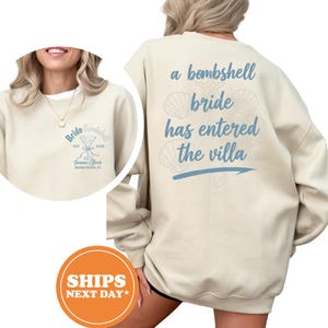 Bombshell Bride Sweatshirt, Bachelorette Hoodie, Bride Pullover, Villa Bachelorette Sweatshirt