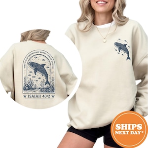 Isaiah 4:32 Comfort Colors Hoodie / Beachy Christian Sweatshirt / Jesus Ocean Hoodie / Christian Whale Shark Sweatshirt / Jesus Apparel