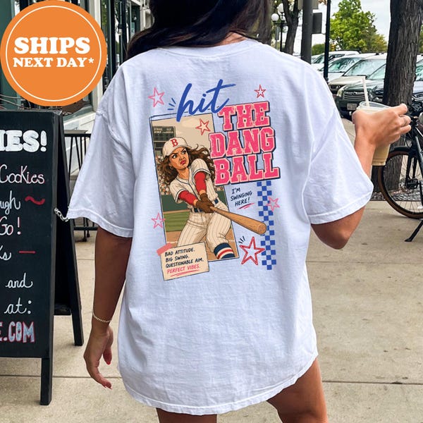 Hit The Dang Ball Baseball Mom Shirt, Funny Softball Mom Tee, Game Day Baseball Shirt