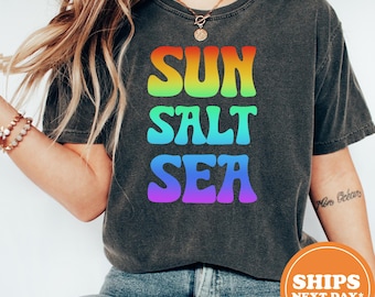Retro Beach Shirt / Sun Sand Salt Shirt / Trendy Summer Shirt / Coastal Shirt Women