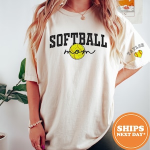 Softball Mom Sweatshirt / Custom Name & Number Shirt / Softball Mama Tee / Game Day Softball Shirt / Personalized Mom Softball Shirt