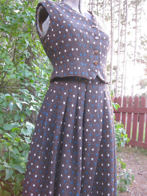 Vintage Fitted Vest with Matching Full Skirt