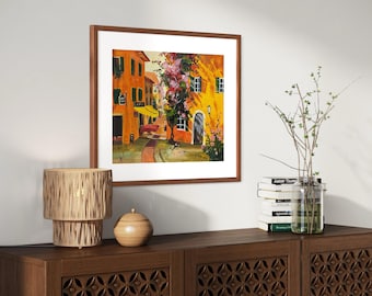 Italian Village Printable Mediterranean Wall Art | Digital Download | Cozy Travel-Inspired Decor