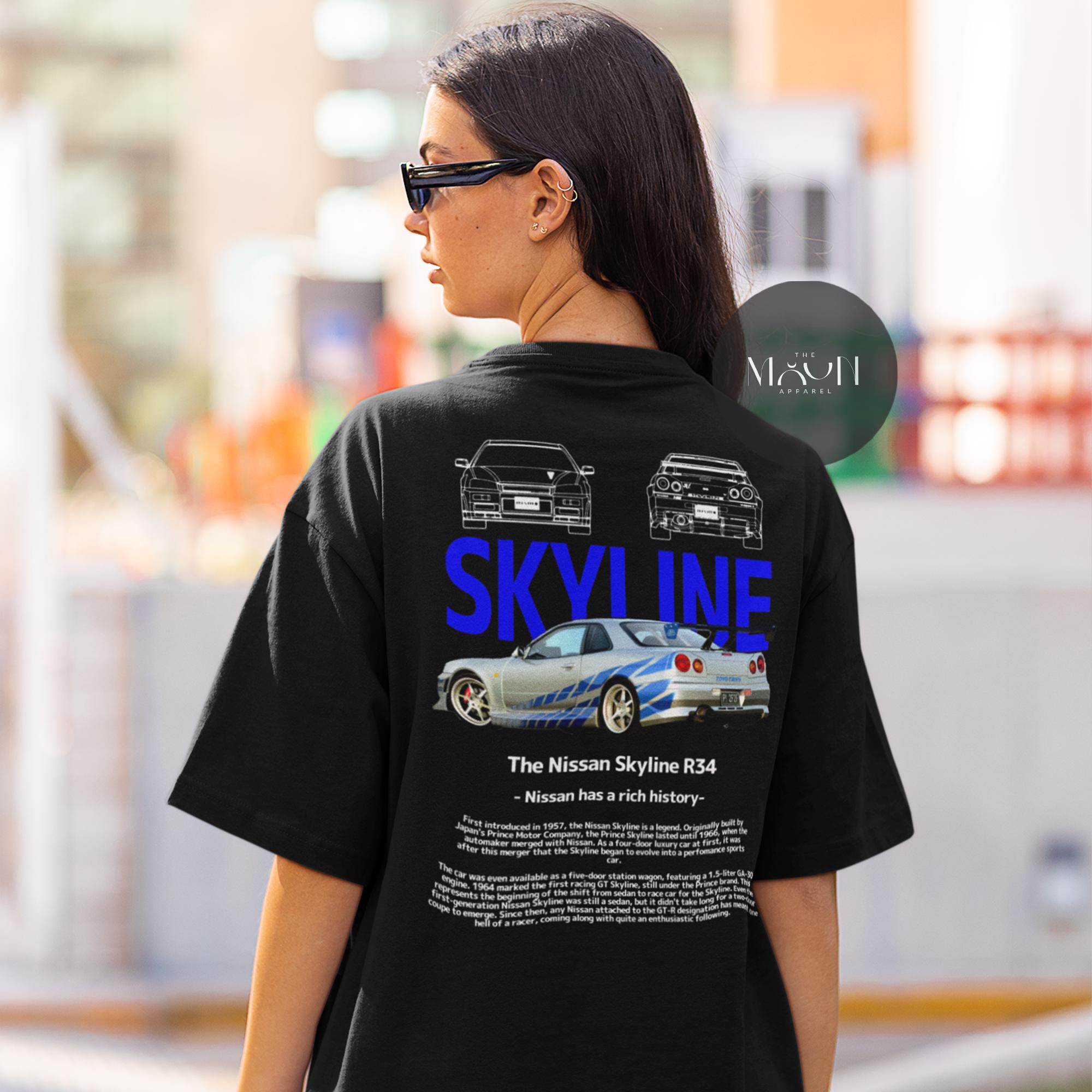 T-shirt Homme Fast GTR Skyline R34 - Design JDM Legend - 100% Coton - Fabriqué En UE