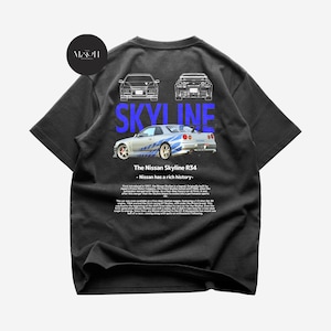 Limited Nissan Skyline T-Shirt - Skyline GTR R34 Tee -Paul Walker Shirt - JDM Car Tee - Skyline R34 Shirt -Japanese Car Tee -Car Lover Gift
