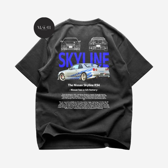 Limited Nissan Skyline T-shirt - Skyline GTR R34 Tee -paul Walker