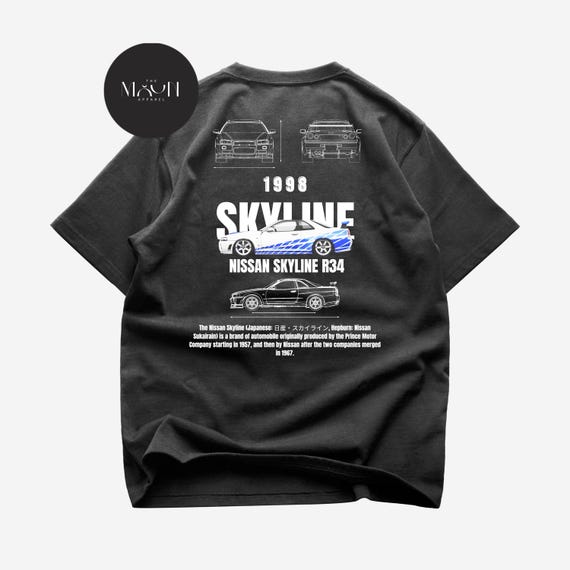 Limited Nissan Skyline T-shirt - Skyline GTR R34 Tee -paul Walker
