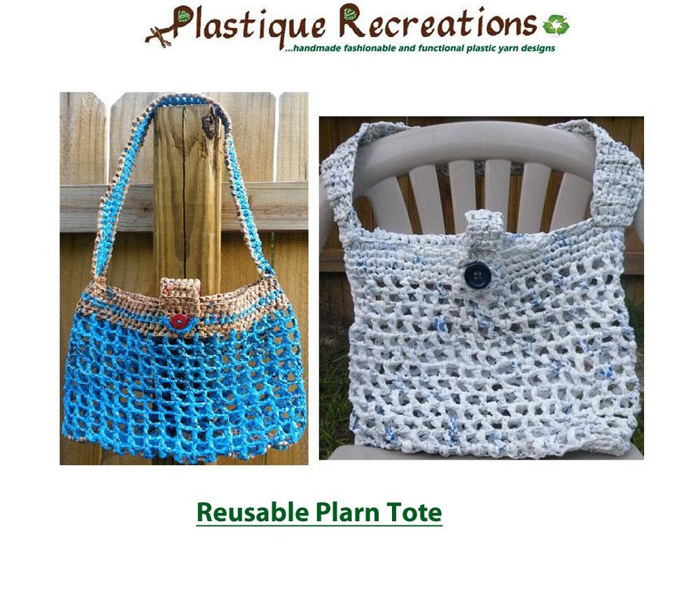 Crochet Pattern Reusable Plarn Tote