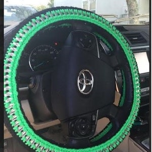 Crochet Pattern - Pop Tab Steering Wheel Cover made with Tarn (t-shirt yarn)