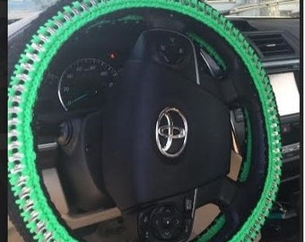 Crochet Pattern - Pop Tab Steering Wheel Cover made with Tarn (t-shirt yarn)