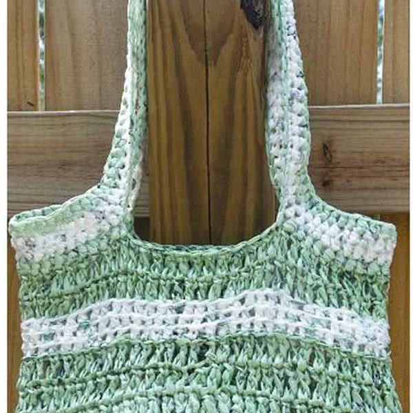 PDF Crochet Pattern - Garden Green Market Bag/Tote .. crochet ...recycled/reusable eco-friendly made with plastic yarn aka plarn