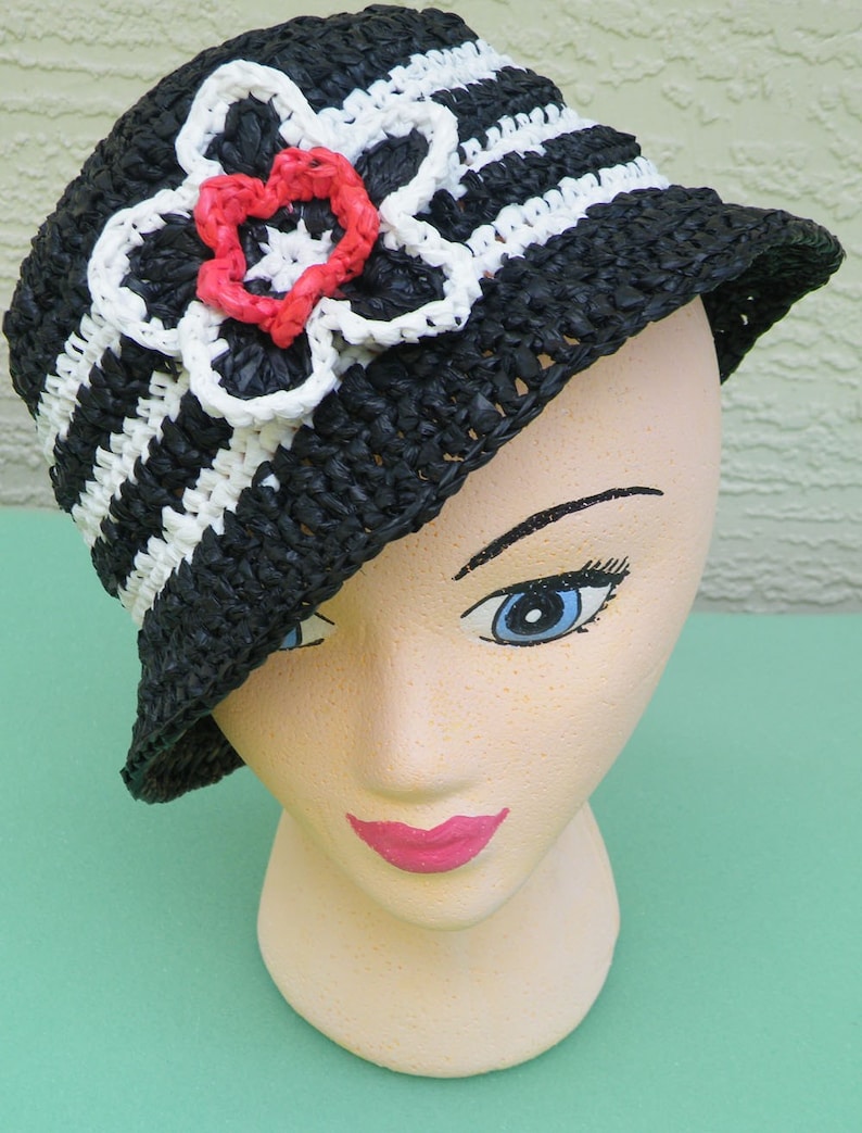 Plarn Cloche Hat with Flower crochet pattern ...a Treasury featured item image 4