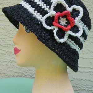 Plarn Cloche Hat with Flower crochet pattern ...a Treasury featured item image 3