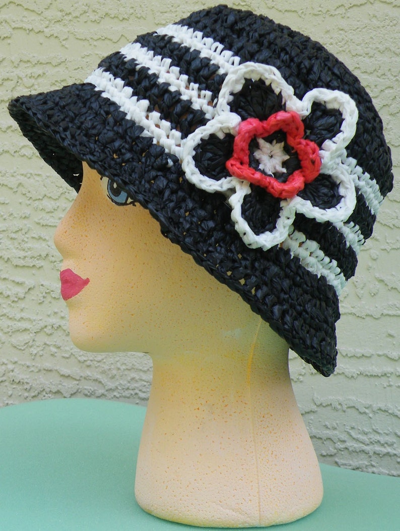 Plarn Cloche Hat with Flower crochet pattern ...a Treasury featured item image 3