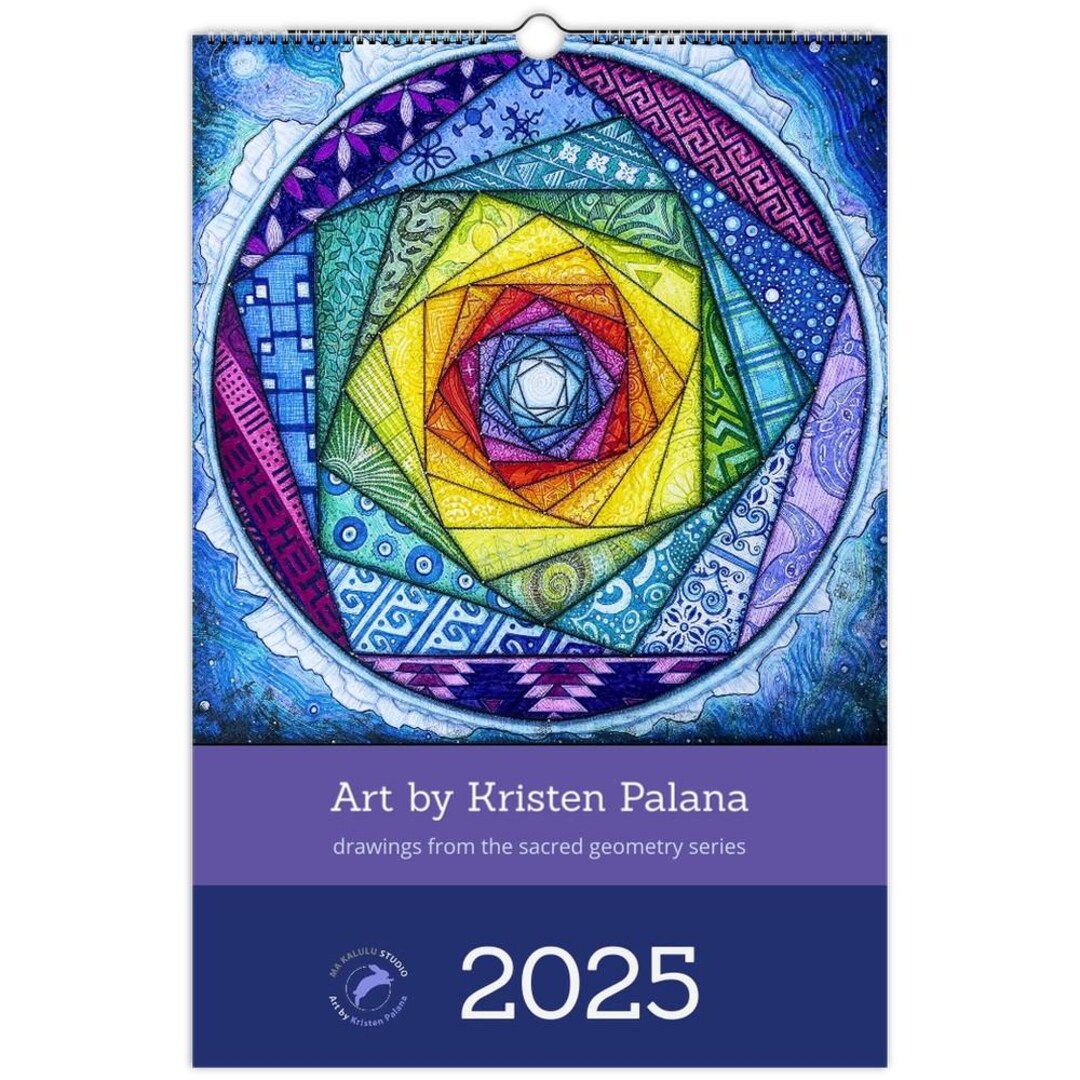 Math Shape Calender Sacred Geometry US & CA Ledger Calendar 2025. 11x16.5 art by Kristen ...