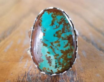Reserved for Ute Pilot Mountain Natural Turquoise Ring Handmade Cool Smooth Reserved