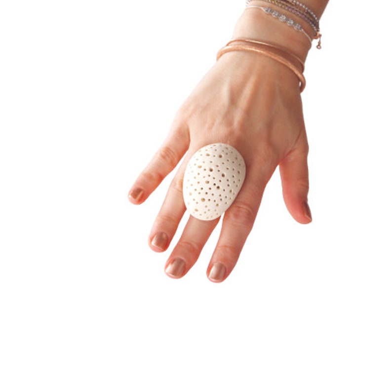 Statement Ring Ceramic Ring Ceramic Jewelry Avant Garde Etsy