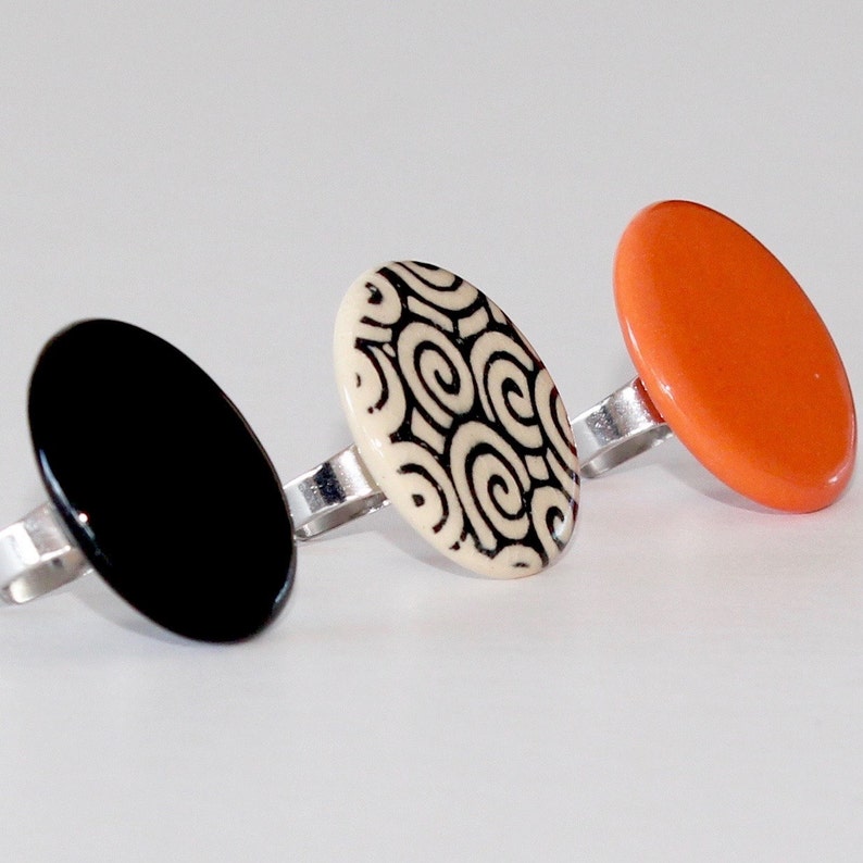 Fashion statement rings Ceramic rings stackable rings Etsy