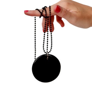 Black Necklace, Ceramic Jewelry, Big Pendant, ceramic necklace, big jewelry, oversize jewelry, handmade necklace by Studioleanne