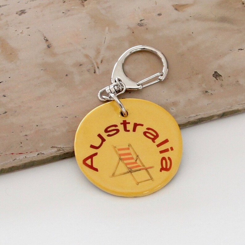 Ceramic Key Chain Australian Art Australian Souvenir Key Etsy