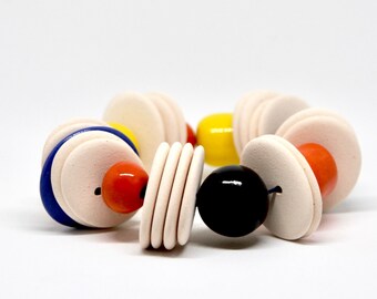 Gioielli in ceramica, bracciale perline - grande braccialetto, regalo per lei, regalo di gioielli, braccialetto, gioielli dichiarazione
