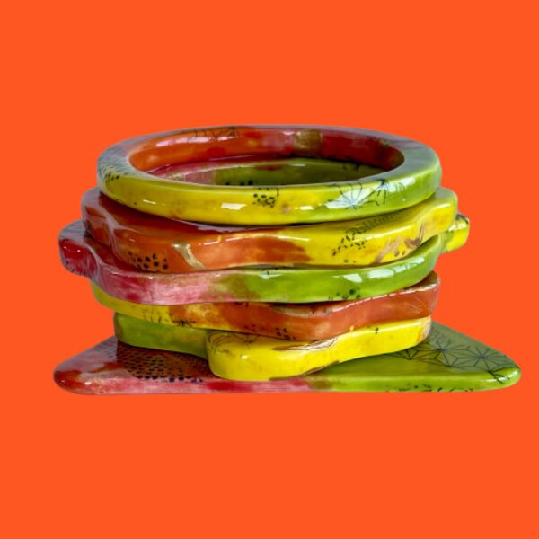 Ceramic Bangle Etsy