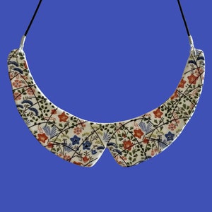 Collar Necklace Ceramic - womens jewelry, flower necklace, big necklace, statement necklace, Peter Pan necklace, bib necklace - StudioLeanne